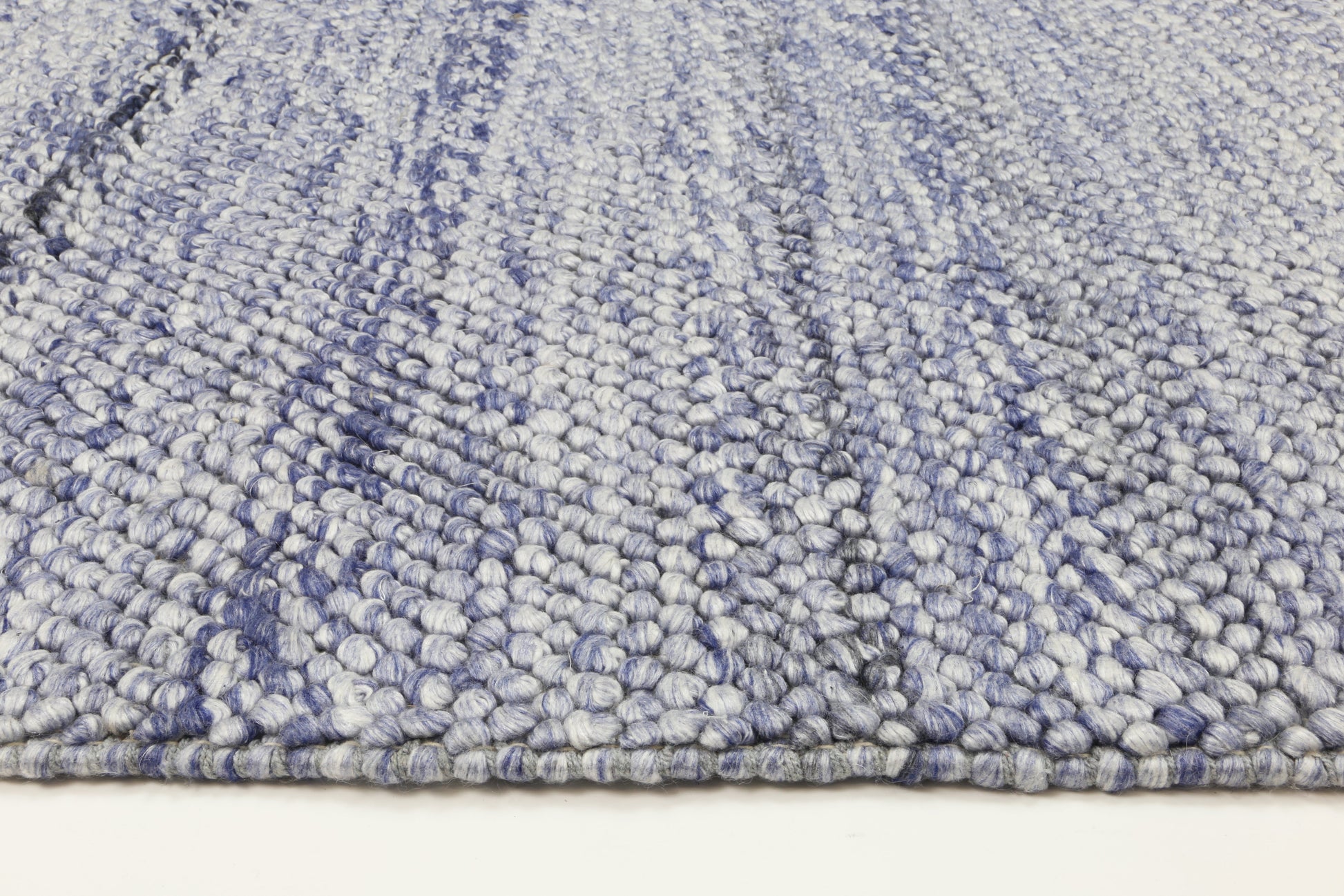 Harlow Loopy Blue Wool Blend Rug 200x290 - Cosy Abode