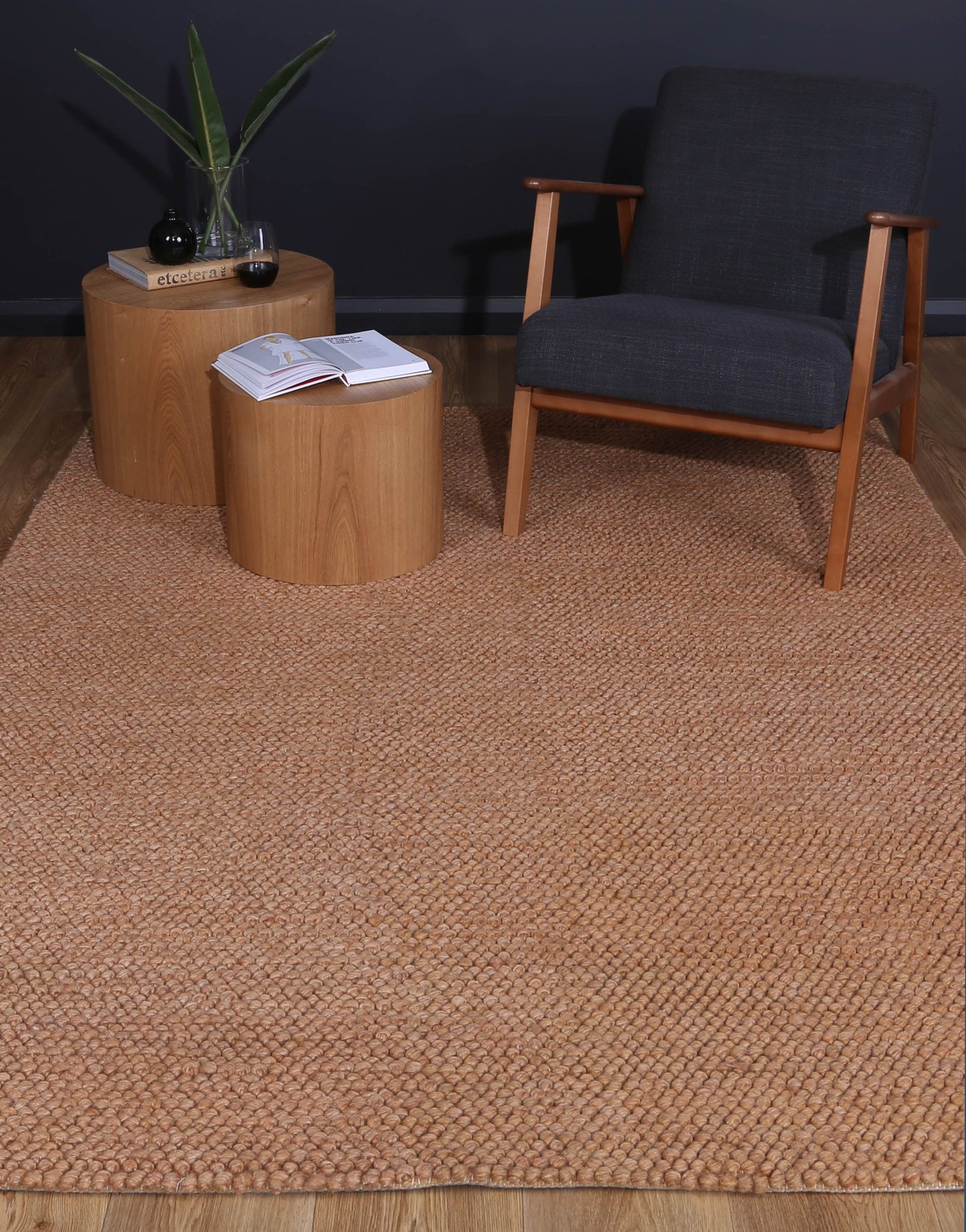 Harlow Loopy Copper Wool Blend Rug 200x290 - Cosy Abode