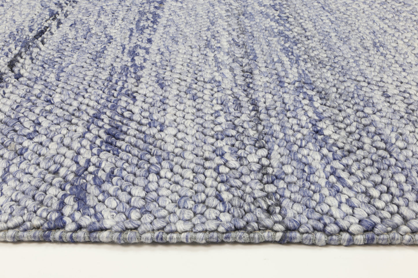 Harlow Loopy Blue Wool Blend Rug 240x330 - Cosy Abode