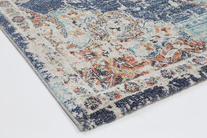 hollow-medalion-transitional-navy-multi-rug 80x300 - Cosy Abode