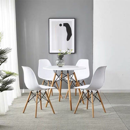 Round Kitchen Table for 2-4 People 80cm diameter - MDF & Wood - Cosy Abode
