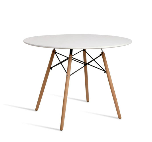 Round Kitchen Table for 2-4 People 80cm diameter - MDF & Wood - Cosy Abode