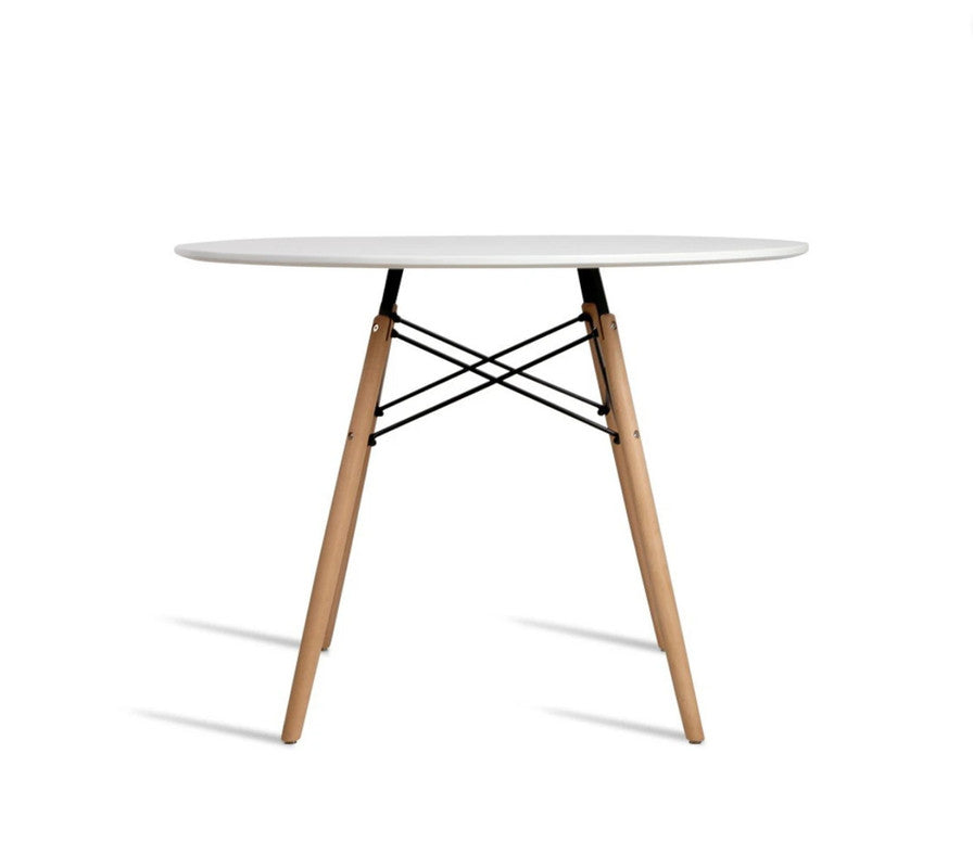 Round Kitchen Table for 2-4 People 80cm diameter - MDF & Wood - Cosy Abode