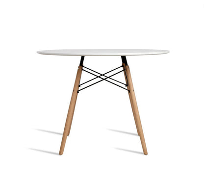 Round Kitchen Table for 2-4 People 80cm diameter - MDF & Wood - Cosy Abode