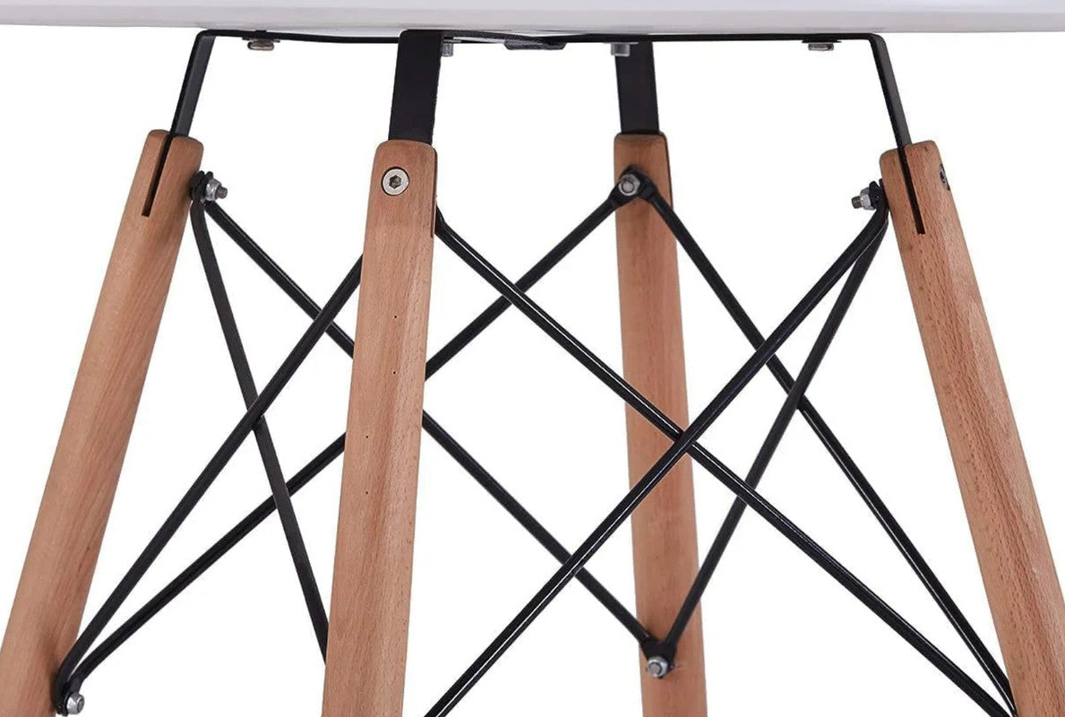 Round Kitchen Table for 2-4 People 80cm diameter - MDF & Wood - Cosy Abode