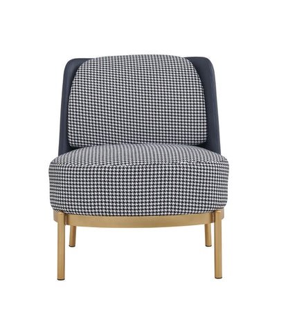 Cecily Upholstered Slipper Chair armchair in deep blue - Cosy Abode