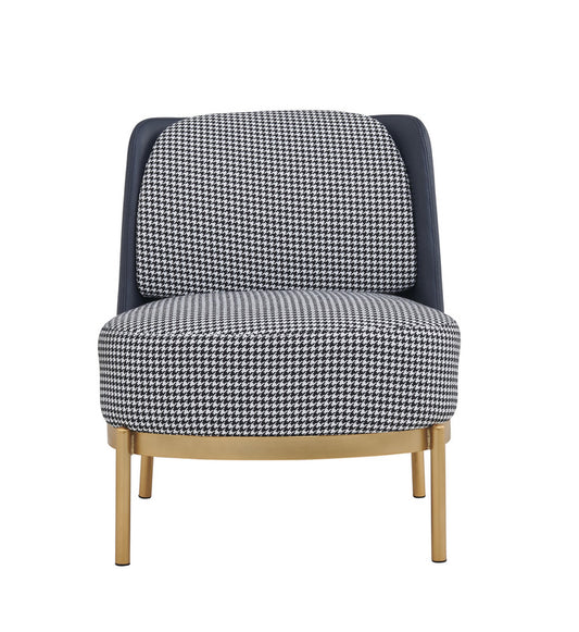 Cecily Upholstered Slipper Chair armchair in deep blue - Cosy Abode