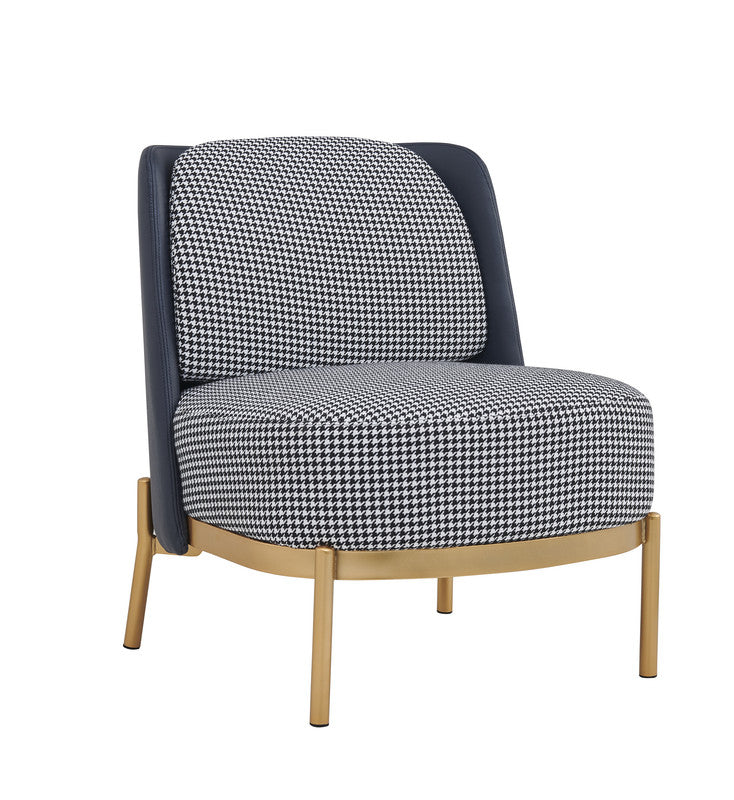 Cecily Upholstered Slipper Chair armchair in deep blue - Cosy Abode
