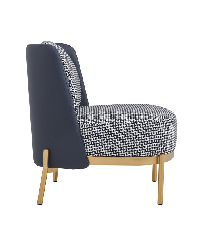 Cecily Upholstered Slipper Chair armchair in deep blue - Cosy Abode