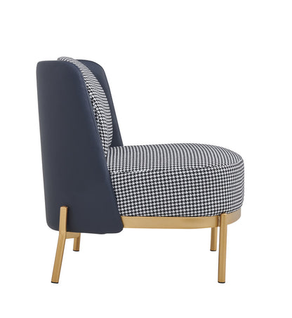 Cecily Upholstered Slipper Chair armchair in deep blue - Cosy Abode