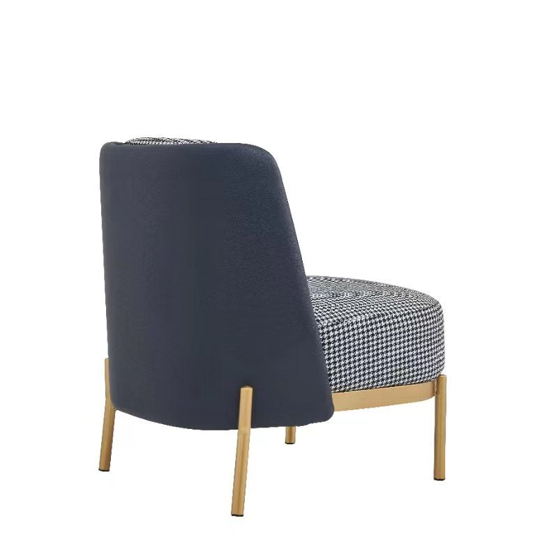 Cecily Upholstered Slipper Chair armchair in deep blue - Cosy Abode