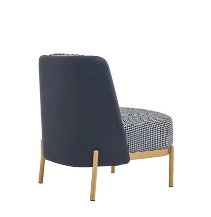 Cecily Upholstered Slipper Chair armchair in deep blue - Cosy Abode