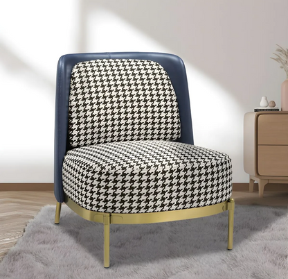 Cecily Upholstered Slipper Chair armchair in deep blue - Cosy Abode