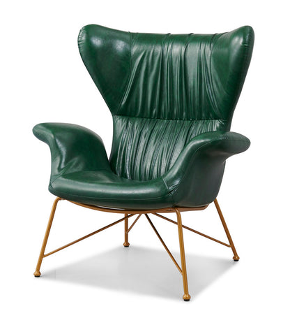 Vintage Butterfly Armchair with Gold Steel Legs Green - Cosy Abode