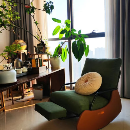 Home rocking chair adult recliner couch couch lounger Living room balcony lounger single casual retro chair - Cosy Abode