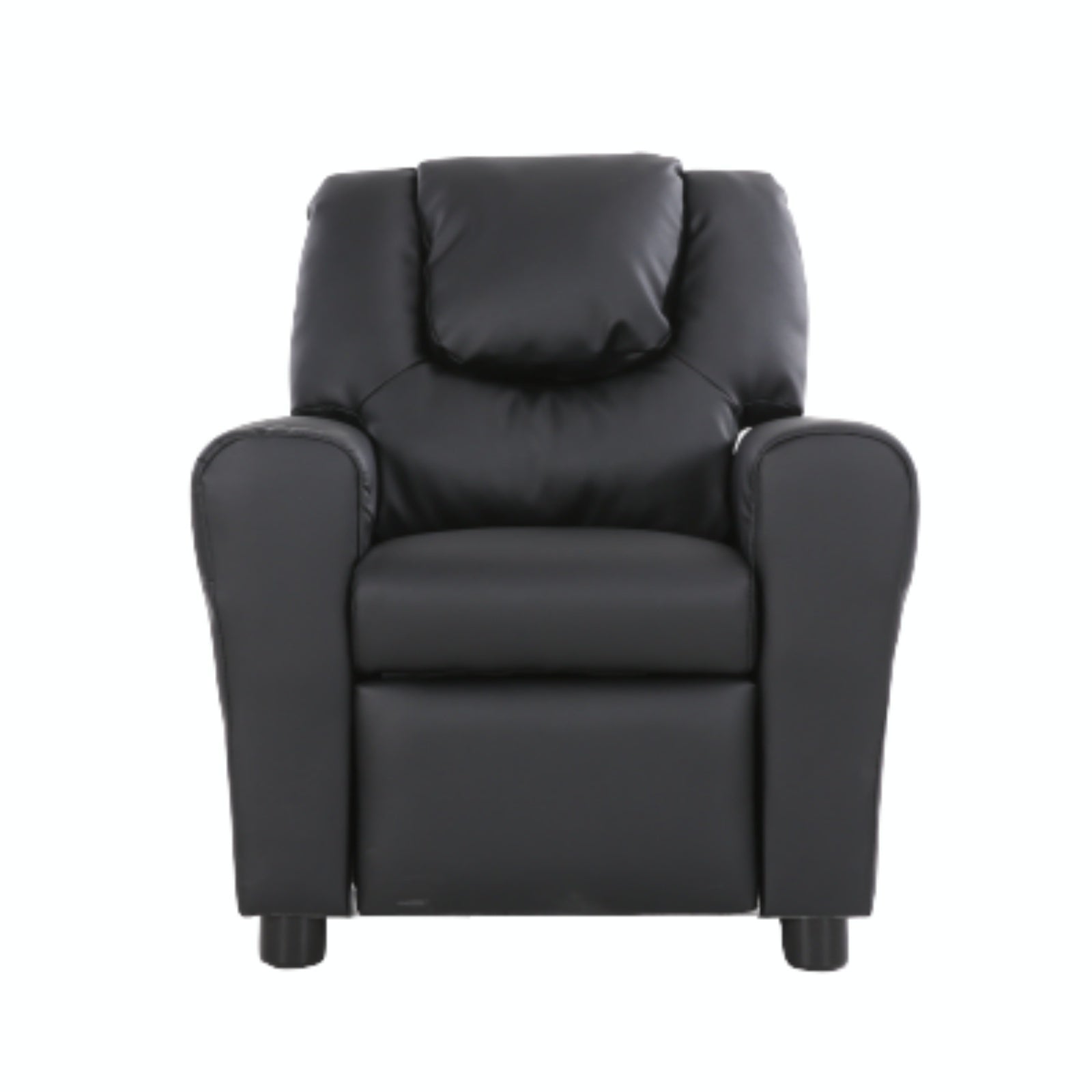 Set of 4 Oliver Kids Recliner Chair Sofa Children Lounge Couch PU Armchair Black - Cosy Abode