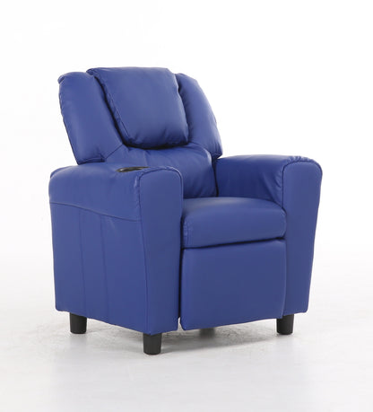 Oliver Kids Recliner Chair Sofa Children Lounge Couch PU Armchair - Blue - Cosy Abode