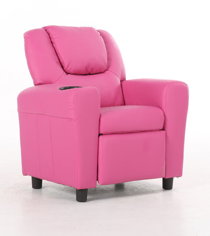 Oliver Kids Recliner Chair Sofa Children Lounge Couch PU Armchair - Pink - Cosy Abode