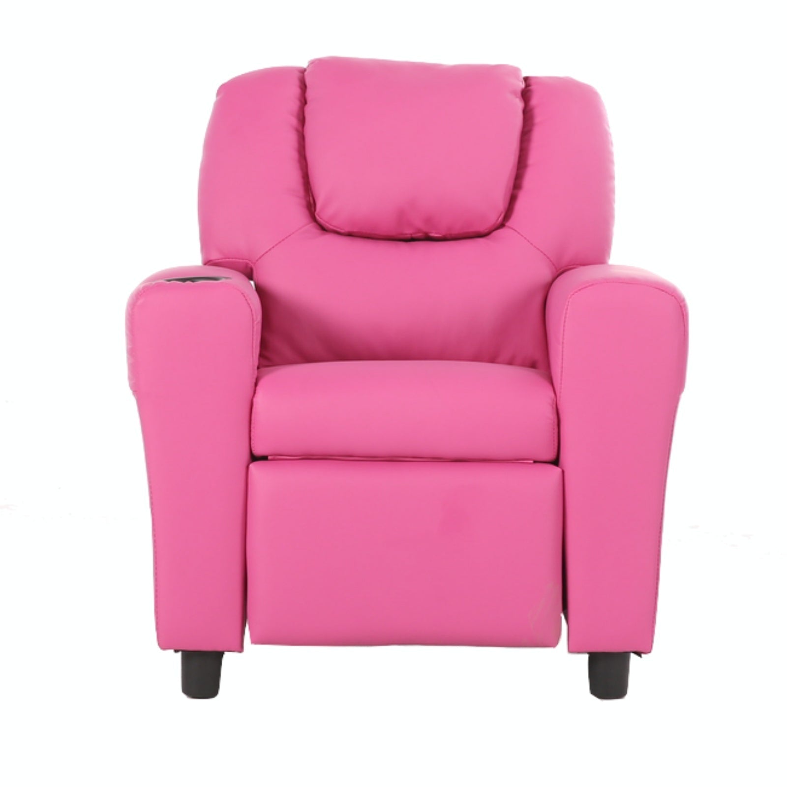 Set of 2 Oliver Kids Recliner Chair Sofa Children Lounge Couch PU Armchair Pink - Cosy Abode