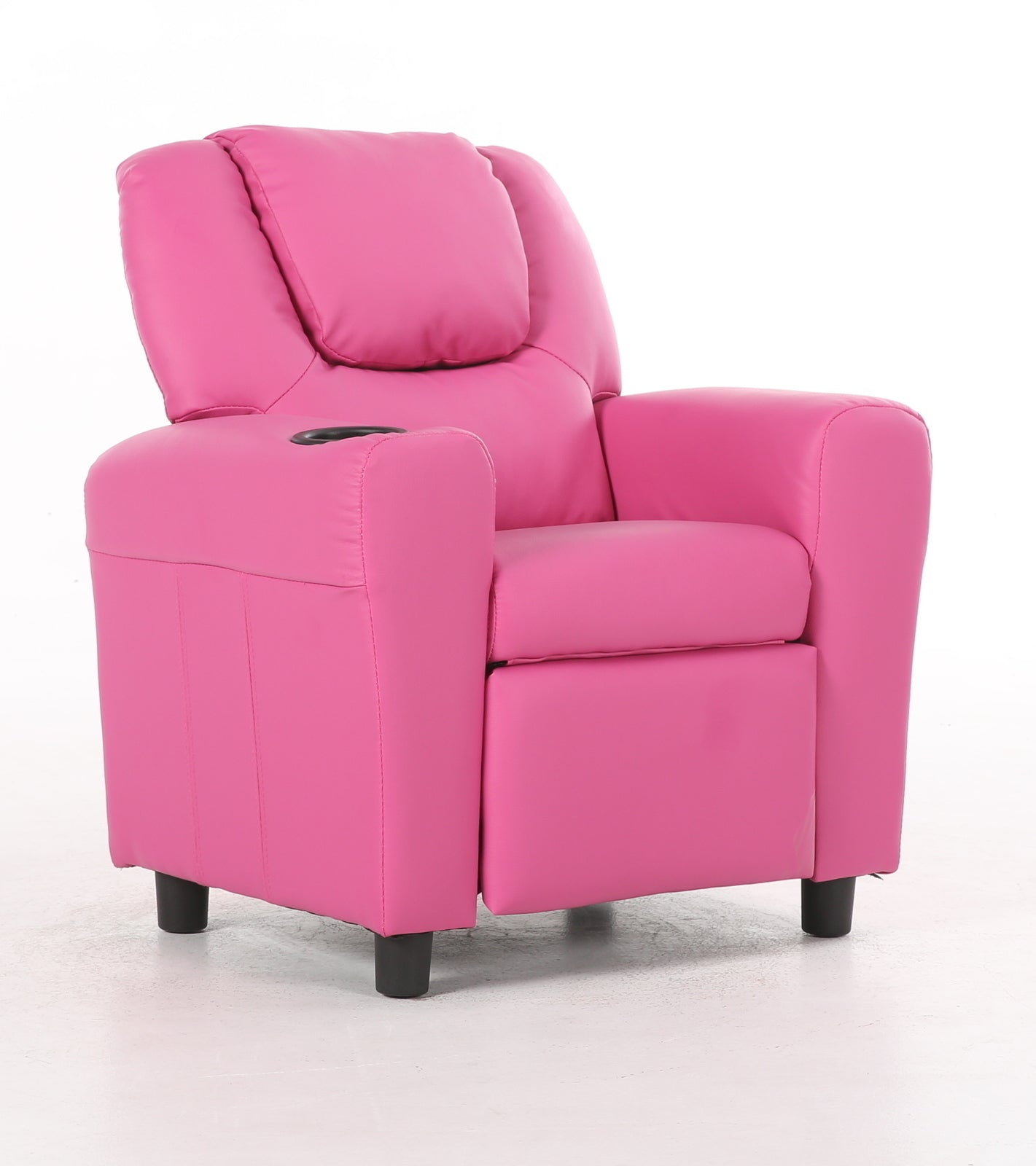 Set of 4 Oliver Kids Recliner Chair Sofa Children Lounge Couch PU Armchair Pink - Cosy Abode