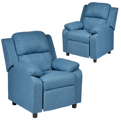 Set of 2 Erika Navy Blue Adult Recliner Sofa Chair Blue Lounge Couch Armchair Furniture - Cosy Abode