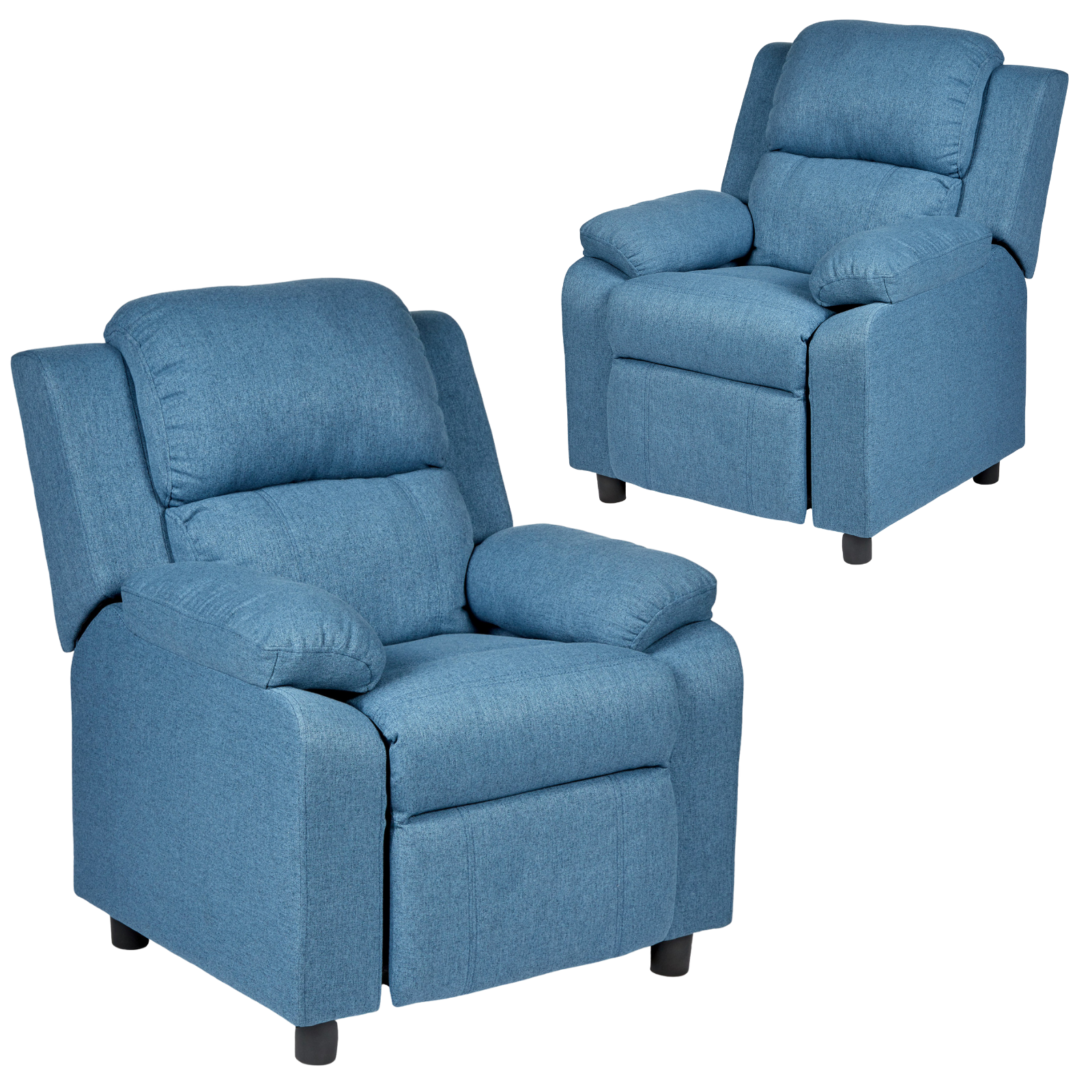 Set of 2 Erika Navy Blue Adult Recliner Sofa Chair Blue Lounge Couch Armchair Furniture - Cosy Abode