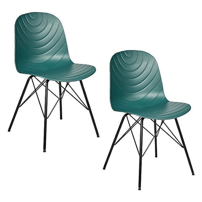 Set of 2 Modern Republica Dining Chair Living Office Furniture Seat Scandi - Dark Green - Cosy Abode