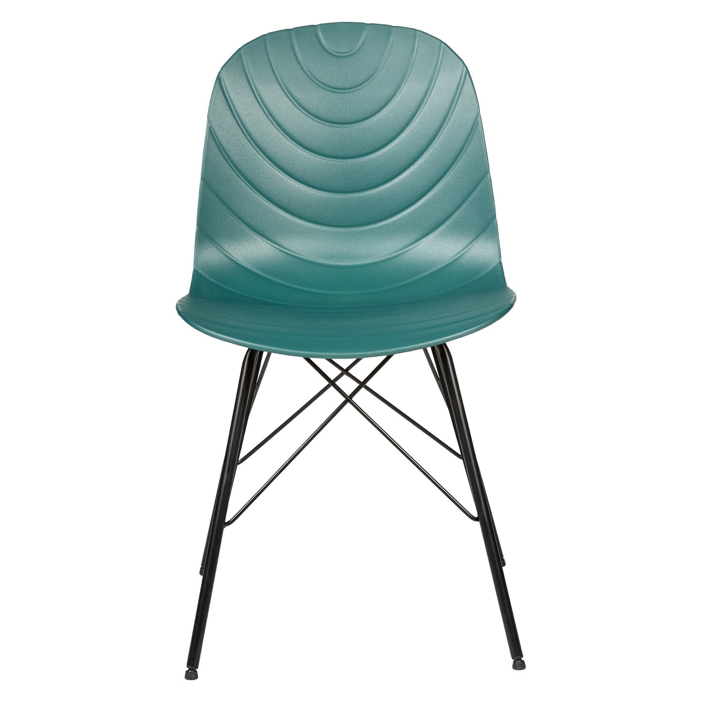 Set of 6 Modern Republica Polypropylene Dining Chairs - Dark Green - Cosy Abode