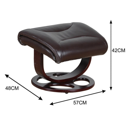Julio Faux Leather Premium Reclining Lounge Arm Chair w/ Ottoman Swivel Sofa - Cosy Abode