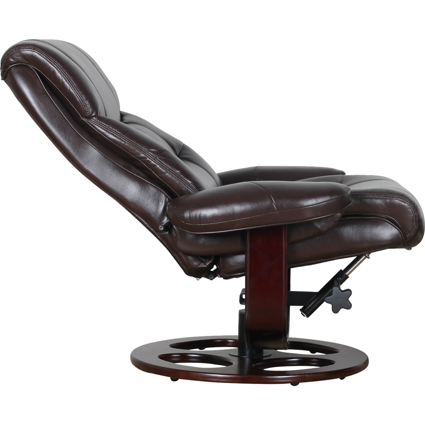 Julio Faux Leather Premium Reclining Lounge Arm Chair w/ Ottoman Swivel Sofa - Cosy Abode