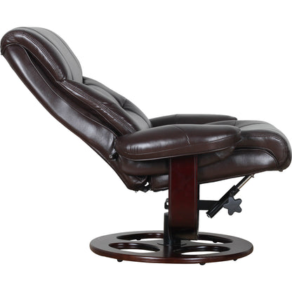 Julio Faux Leather Premium Reclining Lounge Arm Chair w/ Ottoman Swivel Sofa - Cosy Abode