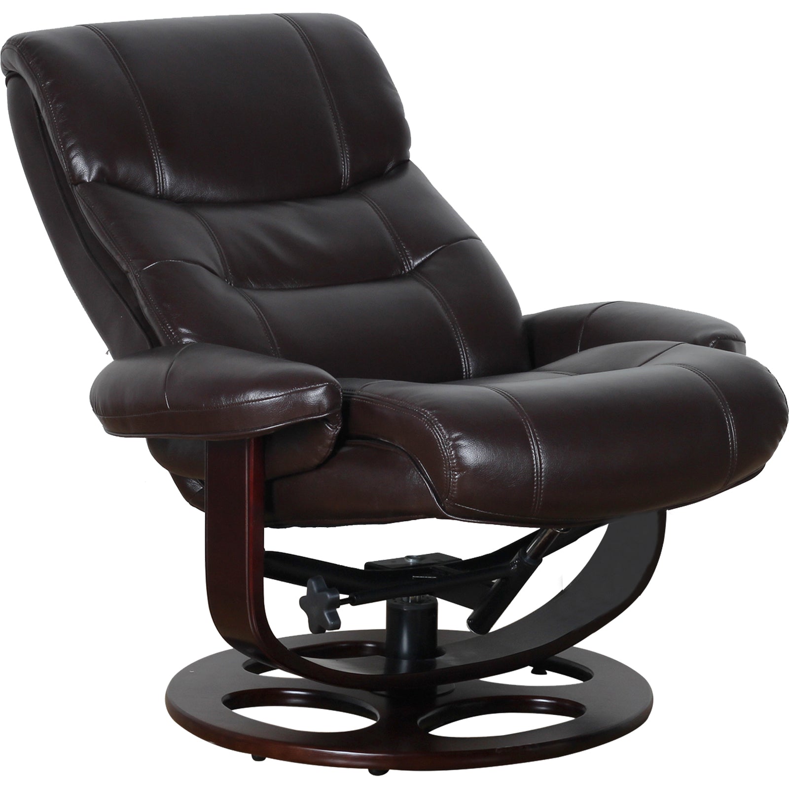 Julio Faux Leather Premium Reclining Lounge Arm Chair w/ Ottoman Swivel Sofa - Cosy Abode