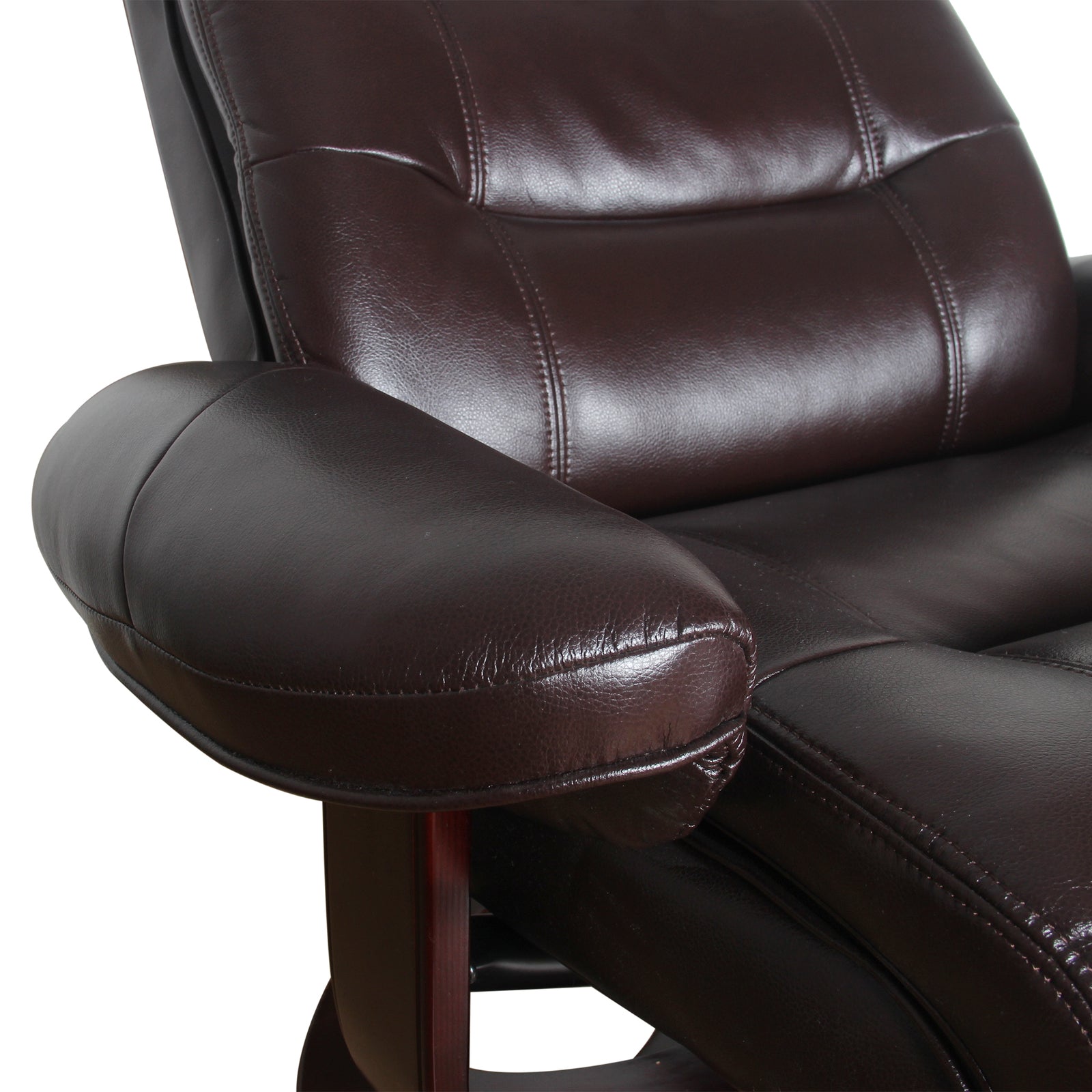 Julio Faux Leather Premium Reclining Lounge Arm Chair w/ Ottoman Swivel Sofa - Cosy Abode