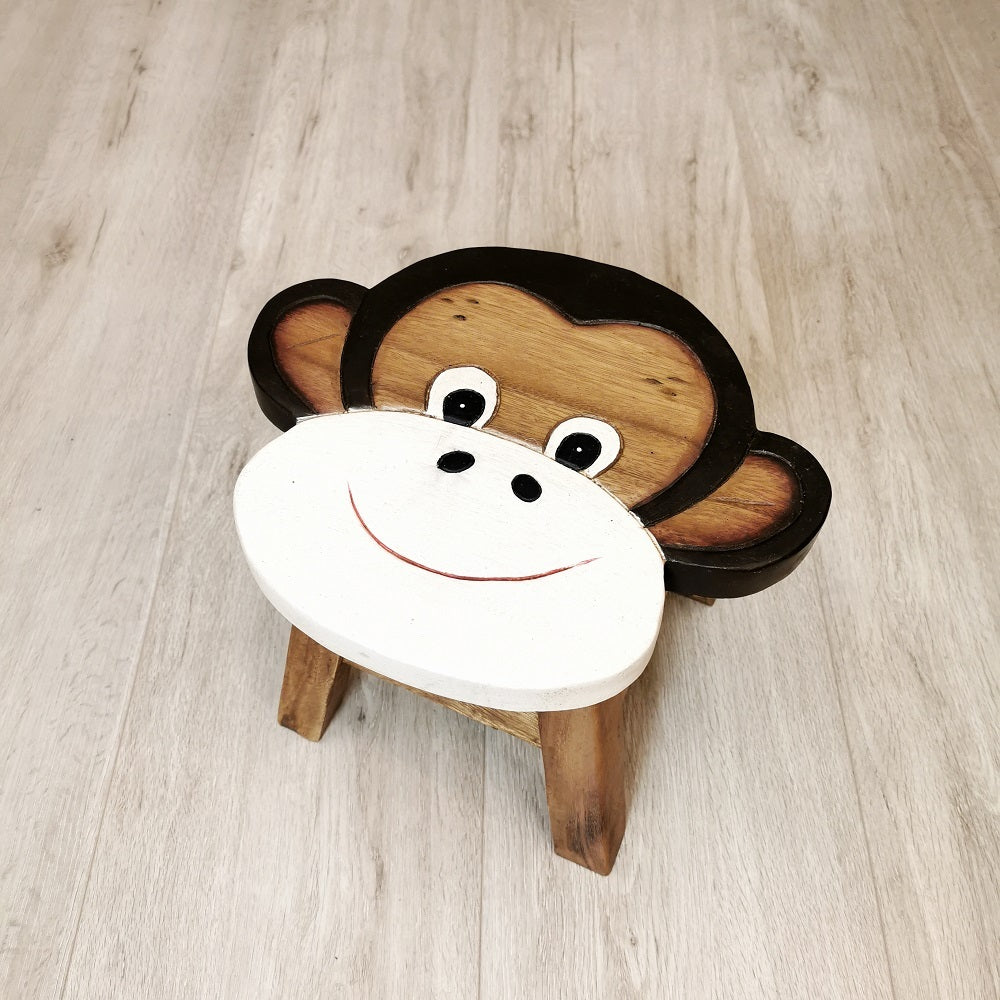 Kids Wooden Stool Monkey - Cosy Abode
