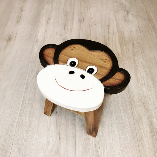 Kids Wooden Stool Monkey - Cosy Abode