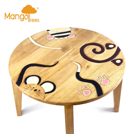 Kids Wooden Table Mix Animal Tails - Cosy Abode