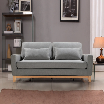 SHASA 2 Seater Pull-out Sofa bed Grey celadon - Cosy Abode