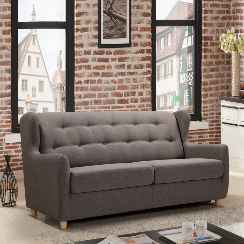 MARQUIS 2 Seater Sofa bed with Separate Foam Mattress-Dark grey - Cosy Abode