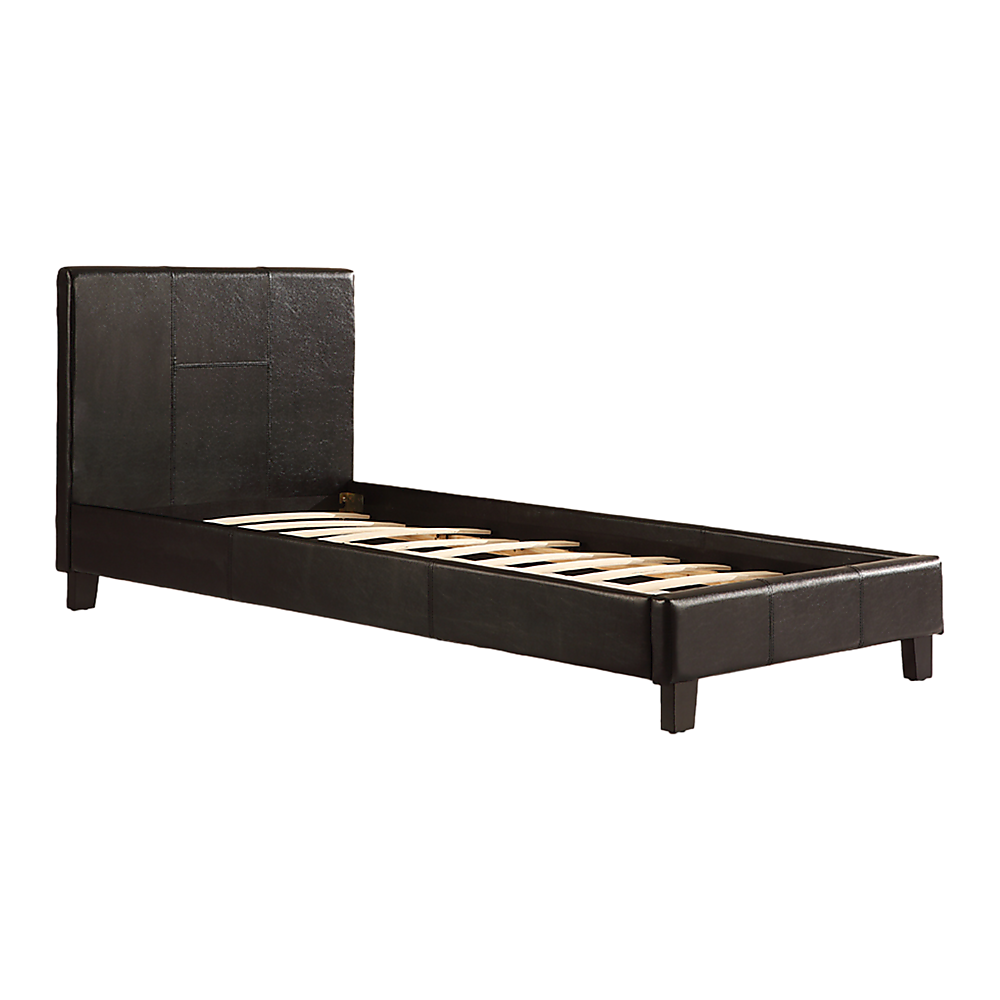 Single PU Leather Bed Frame Black - Cosy Abode
