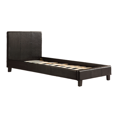 Single PU Leather Bed Frame Black - Cosy Abode
