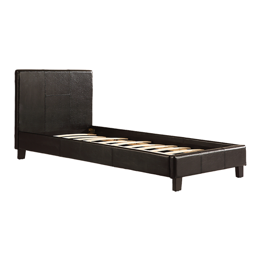 Single PU Leather Bed Frame Black - Cosy Abode