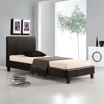 Single PU Leather Bed Frame Black - Cosy Abode