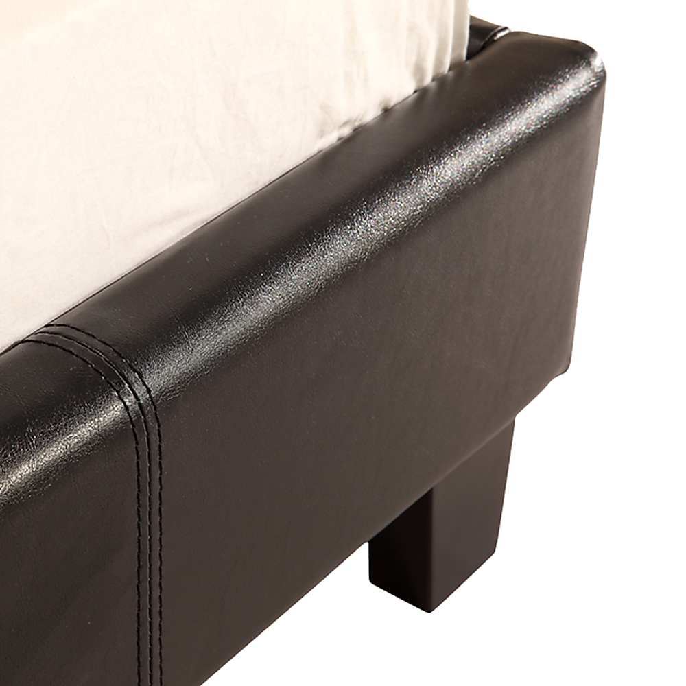 Single PU Leather Bed Frame Black - Cosy Abode