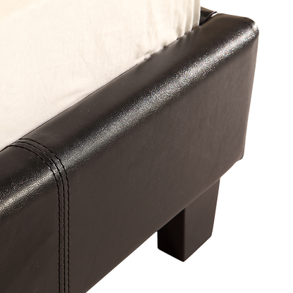 Single PU Leather Bed Frame Black - Cosy Abode