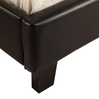 Single PU Leather Bed Frame Black - Cosy Abode