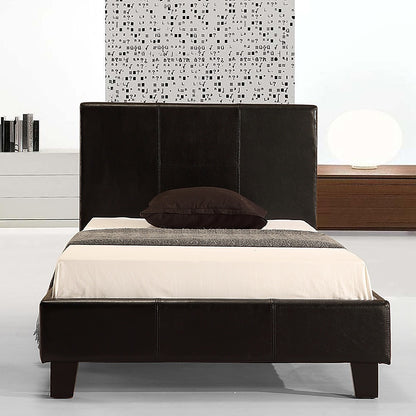 Single PU Leather Bed Frame Black - Cosy Abode