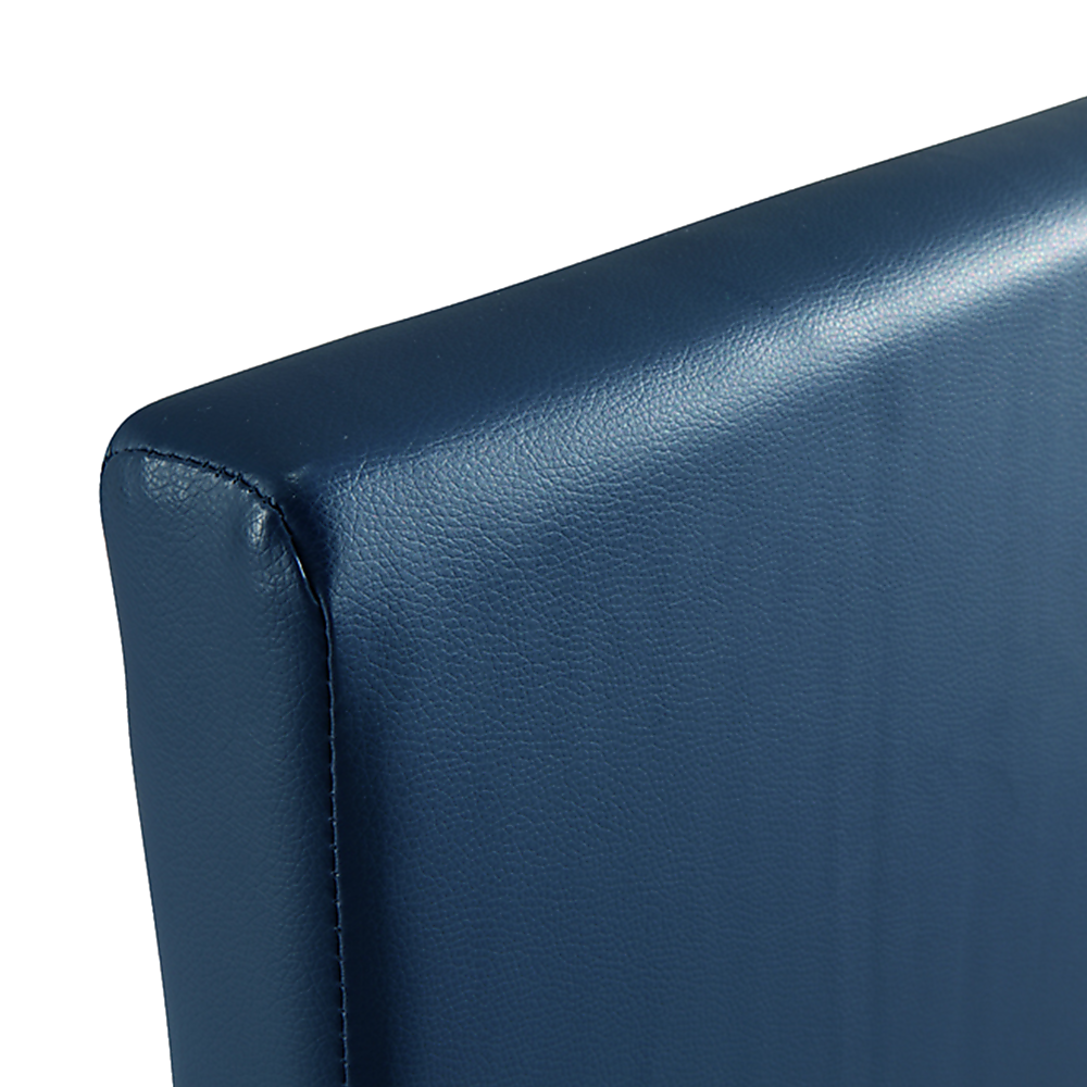 Single PU Leather Bed Frame Blue - Cosy Abode