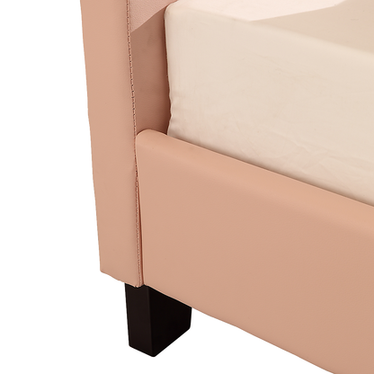 Single PU Leather Bed Frame Pink - Cosy Abode