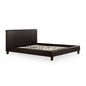 Double PU Leather Bed Frame Brown - Cosy Abode