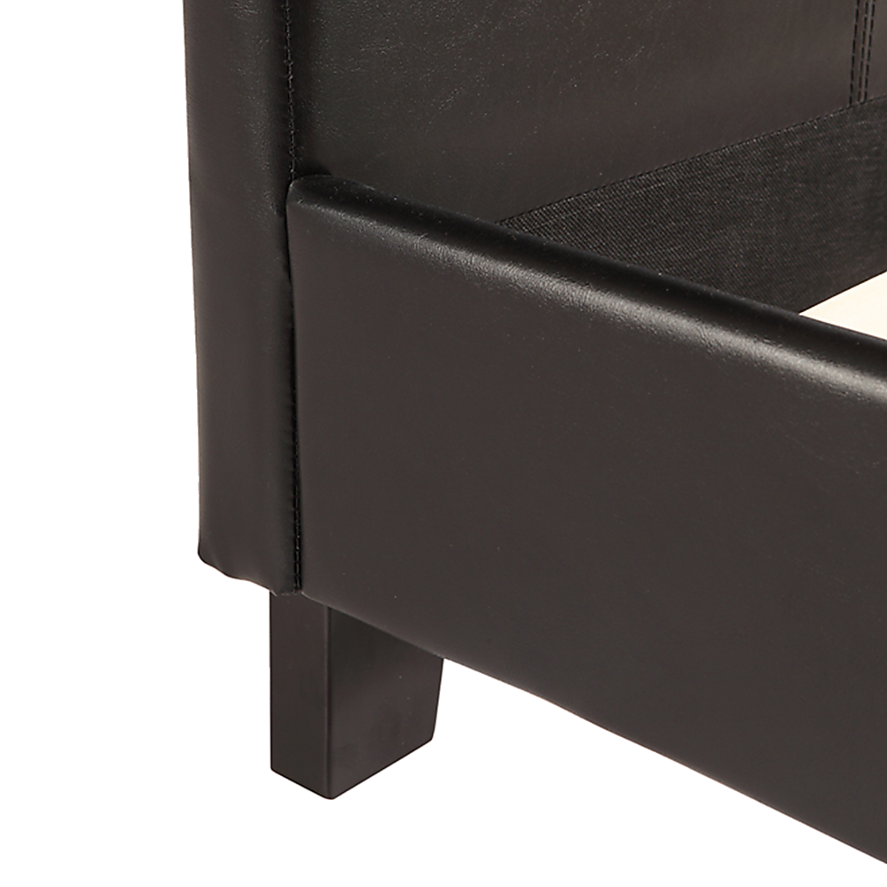 Double PU Leather Bed Frame Black - Cosy Abode